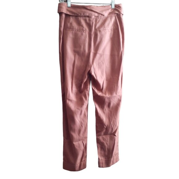 Cartonnier Anthropologie Cuff Pants Pleated Tie Front Rust High Waisted 6 - Picture 16 of 16